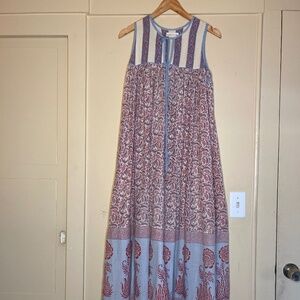 Daughters of India Blue and Pink Maxi Dress